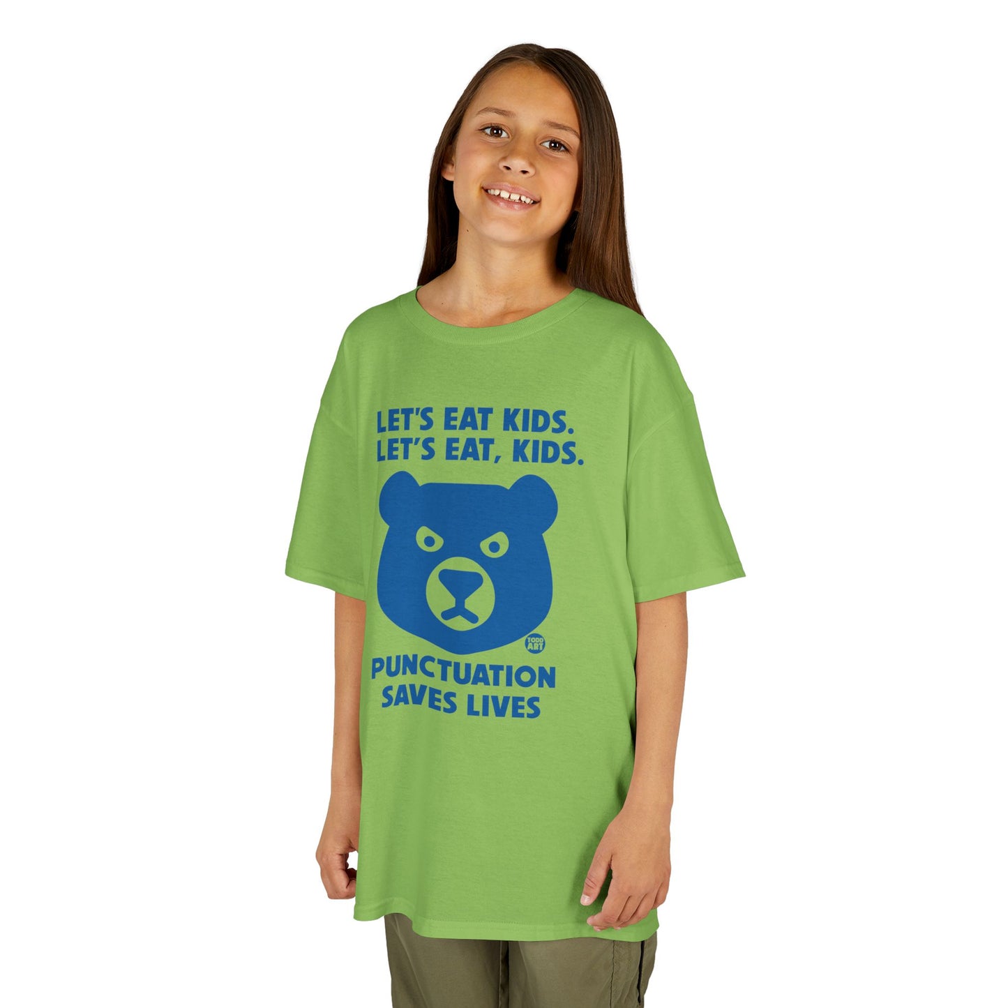 Let's Eat Kids Punctuation Saves Lives Tee Shirt