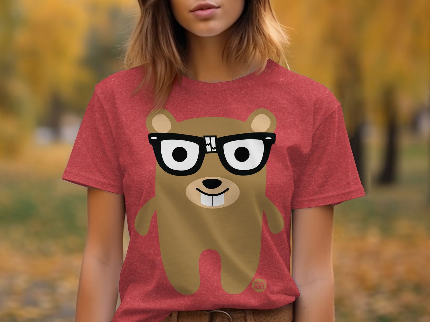 Cute Bear with Glasses Graphic Tee Shirt Product