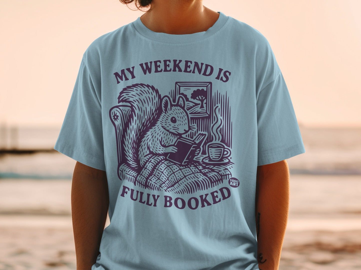 My Weekend is Fully Booked Squirrel Reading Shirt