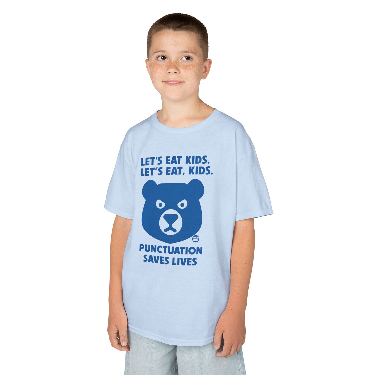 Let's Eat Kids Punctuation Saves Lives Tee Shirt