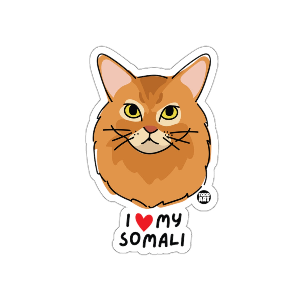 I Love My Somali Cute Cat Design Sticker product