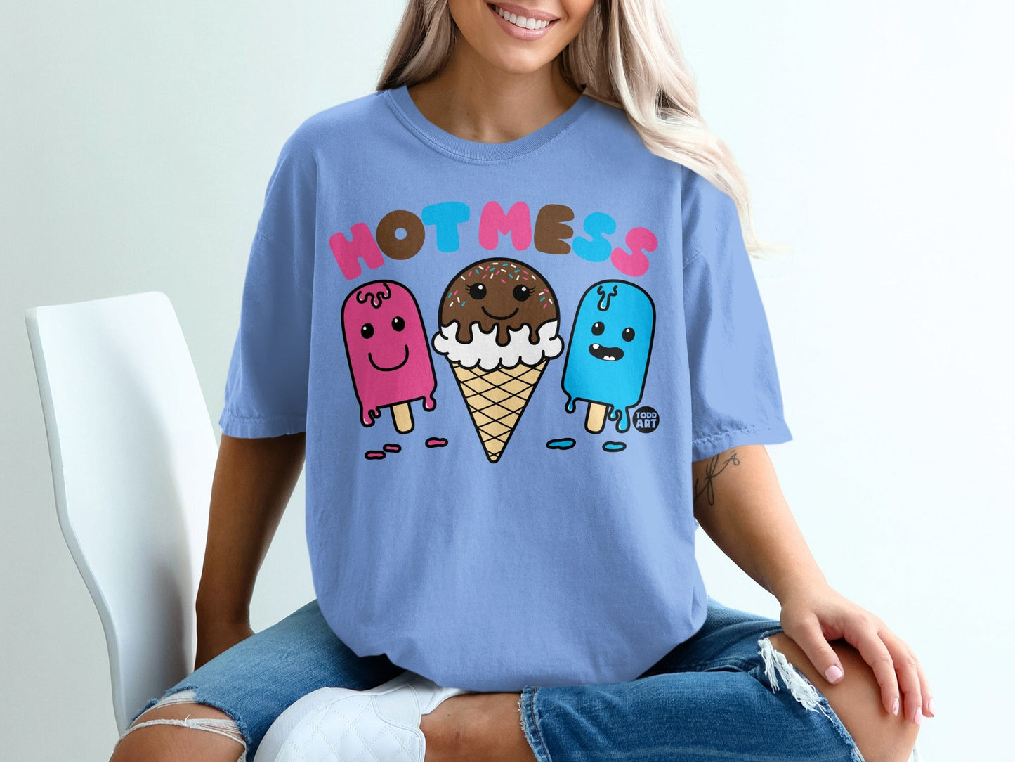 Cute Kawaii Ice Cream and Popsicle Hot Mess Shirt