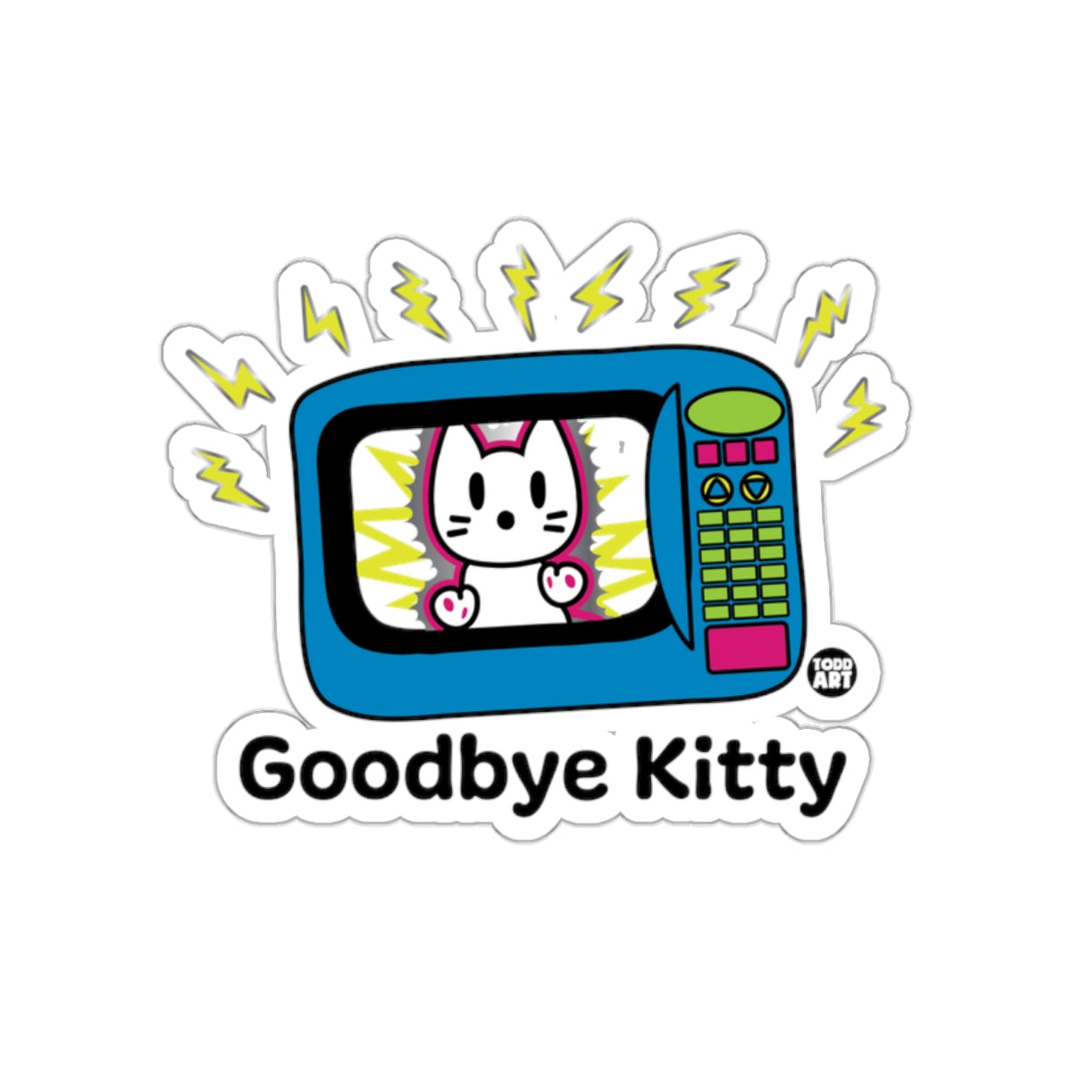 Goodbye Kitty Television Sticker Fun Design Artwork