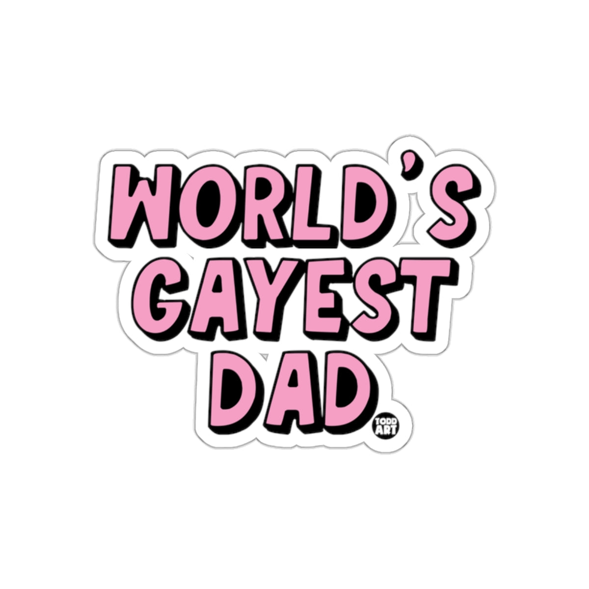 World's Gayest Dad Fun Sticker for Bright Personalization