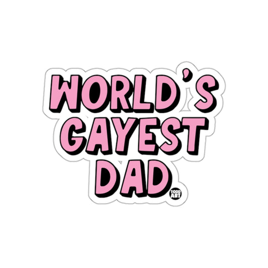 World's Gayest Dad Fun Sticker for Bright Personalization