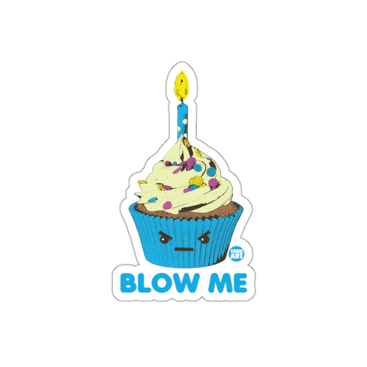 Blow Me Cupcake Candle Funny Sticker