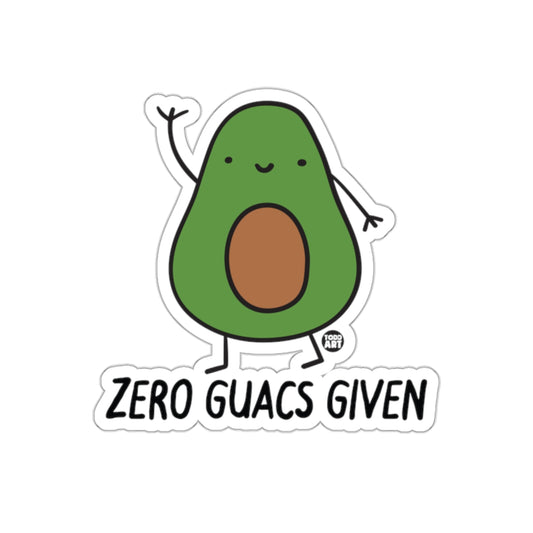 Zero Guacs Given Cute Avocado Sticker Product