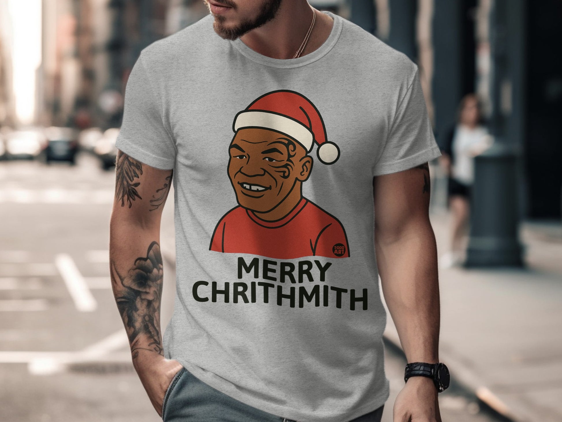 Merry Chrithmith Funny Santa Graphic T-Shirt