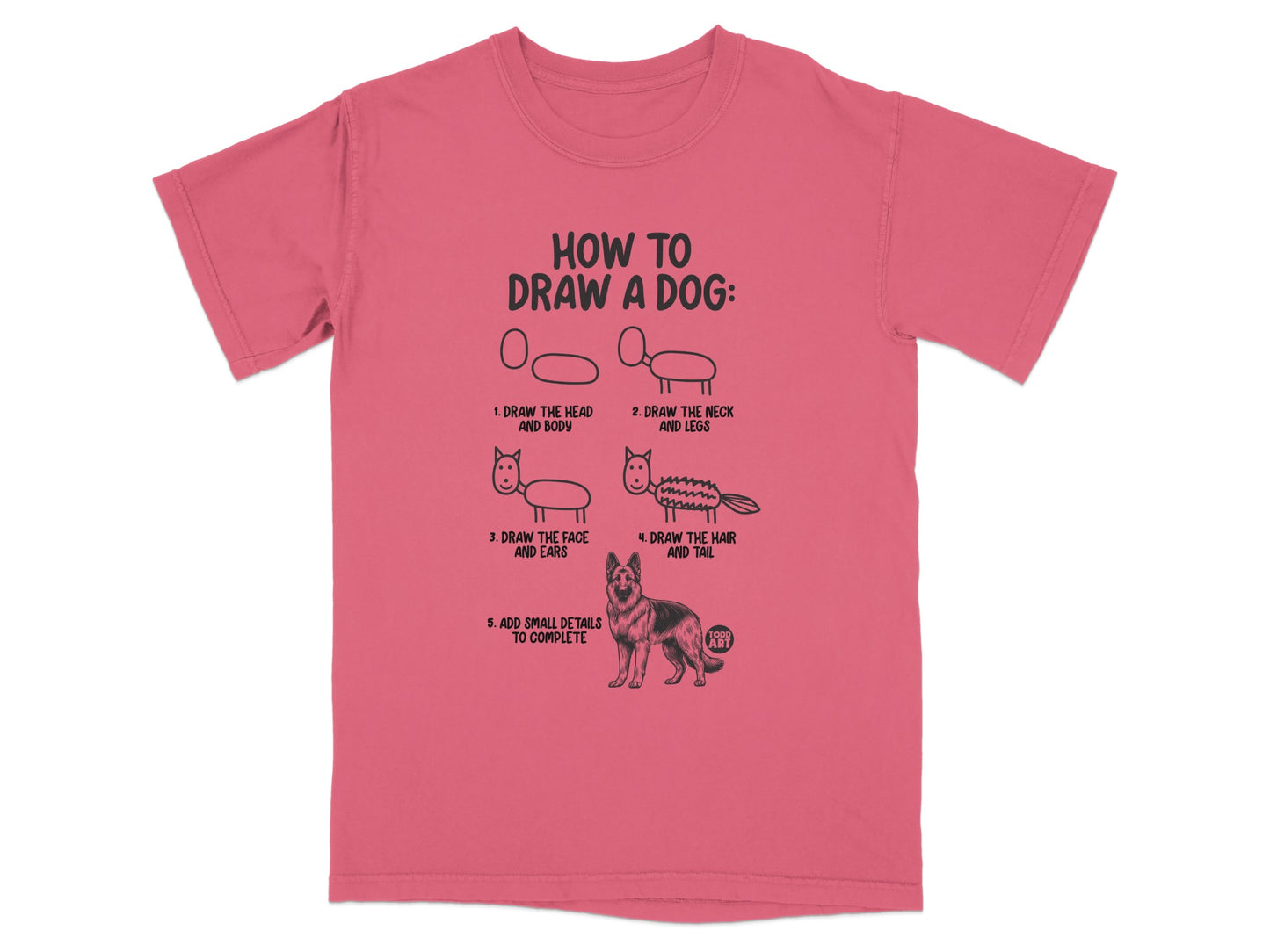 How to Draw a Dog Step by Step Kids T-Shirt