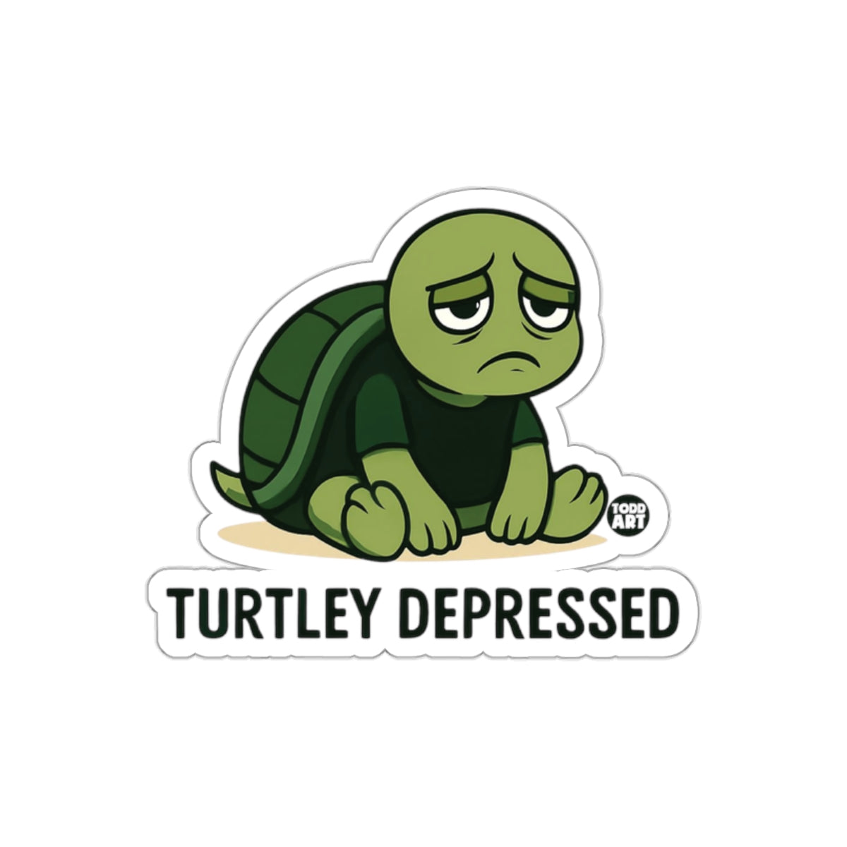 Turtley Depressed Cute Sticker for Decorating Items