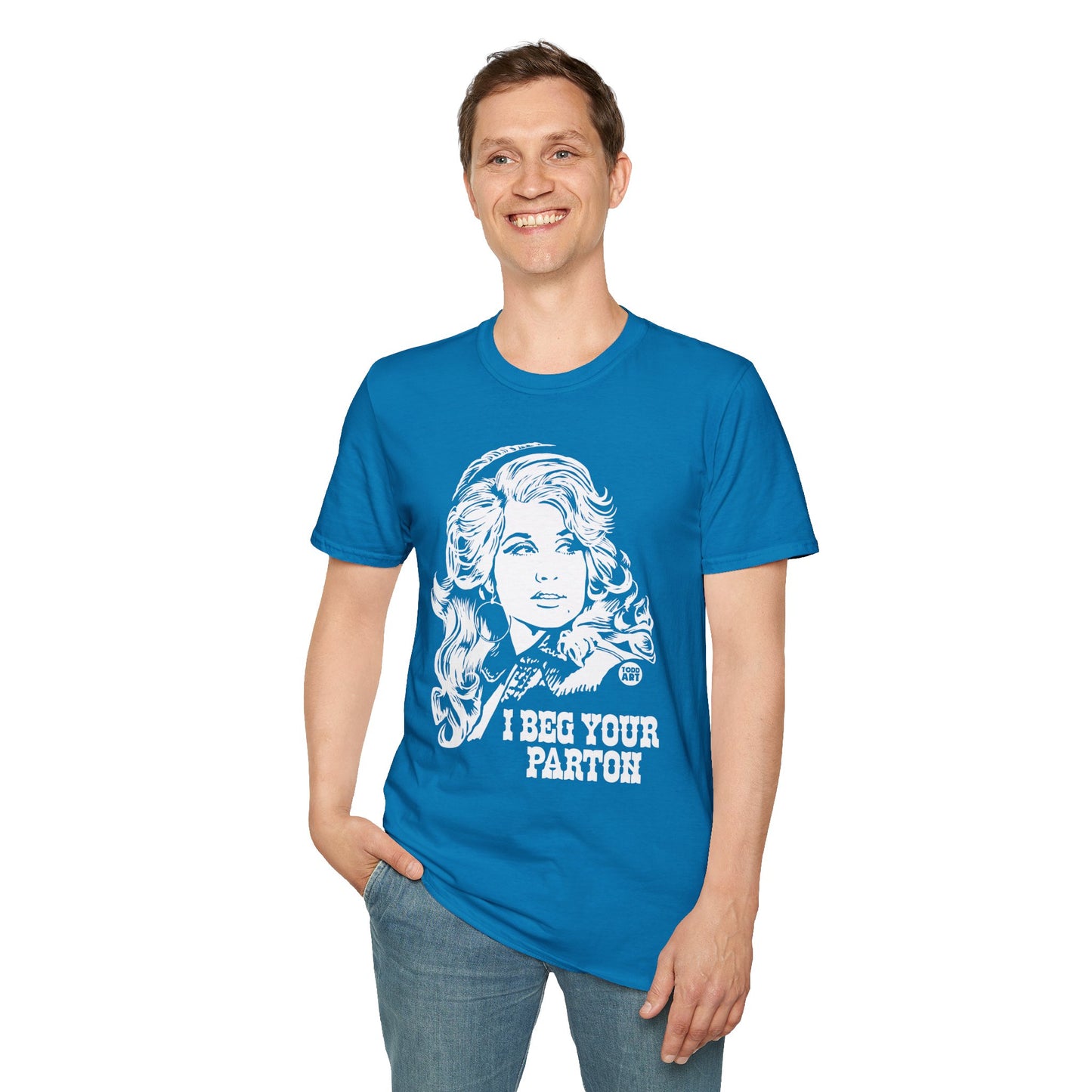 Dolly Parton Portrait T-Shirt — “I Beg Your Parton” Retro Country Graphic Tee