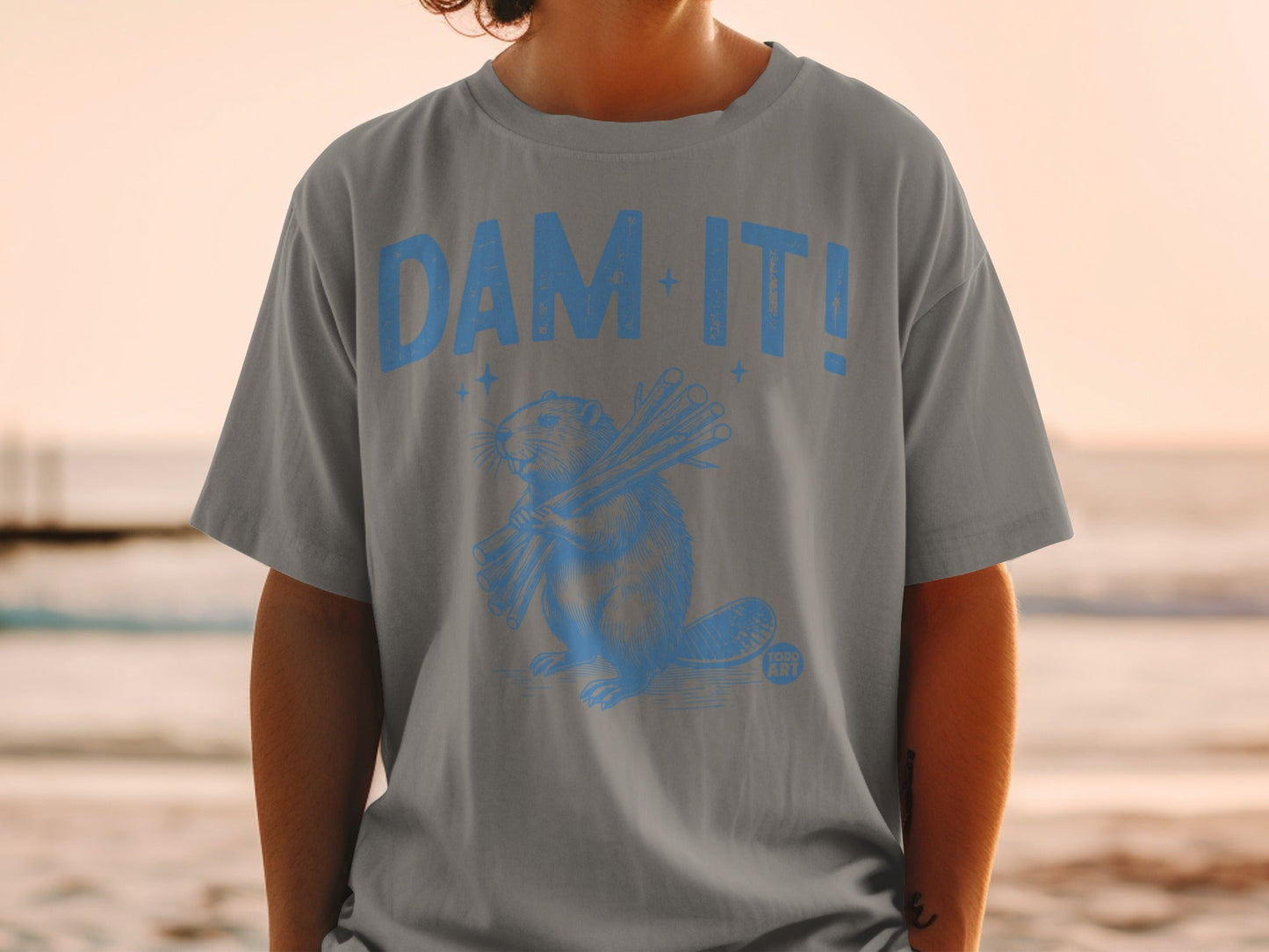 Dam It Beaver Graphic Tee Beach Casual Shirt
