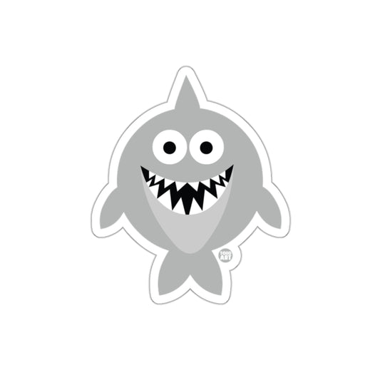 Smiling Shark Cartoon with Big Teeth Sticker Product