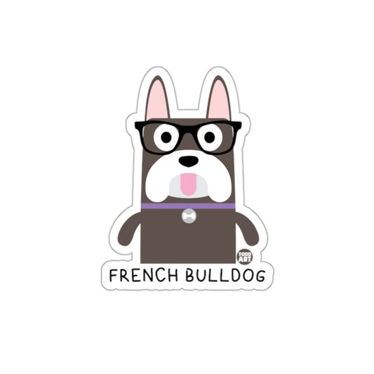 Cute French Bulldog With Glasses Sticker