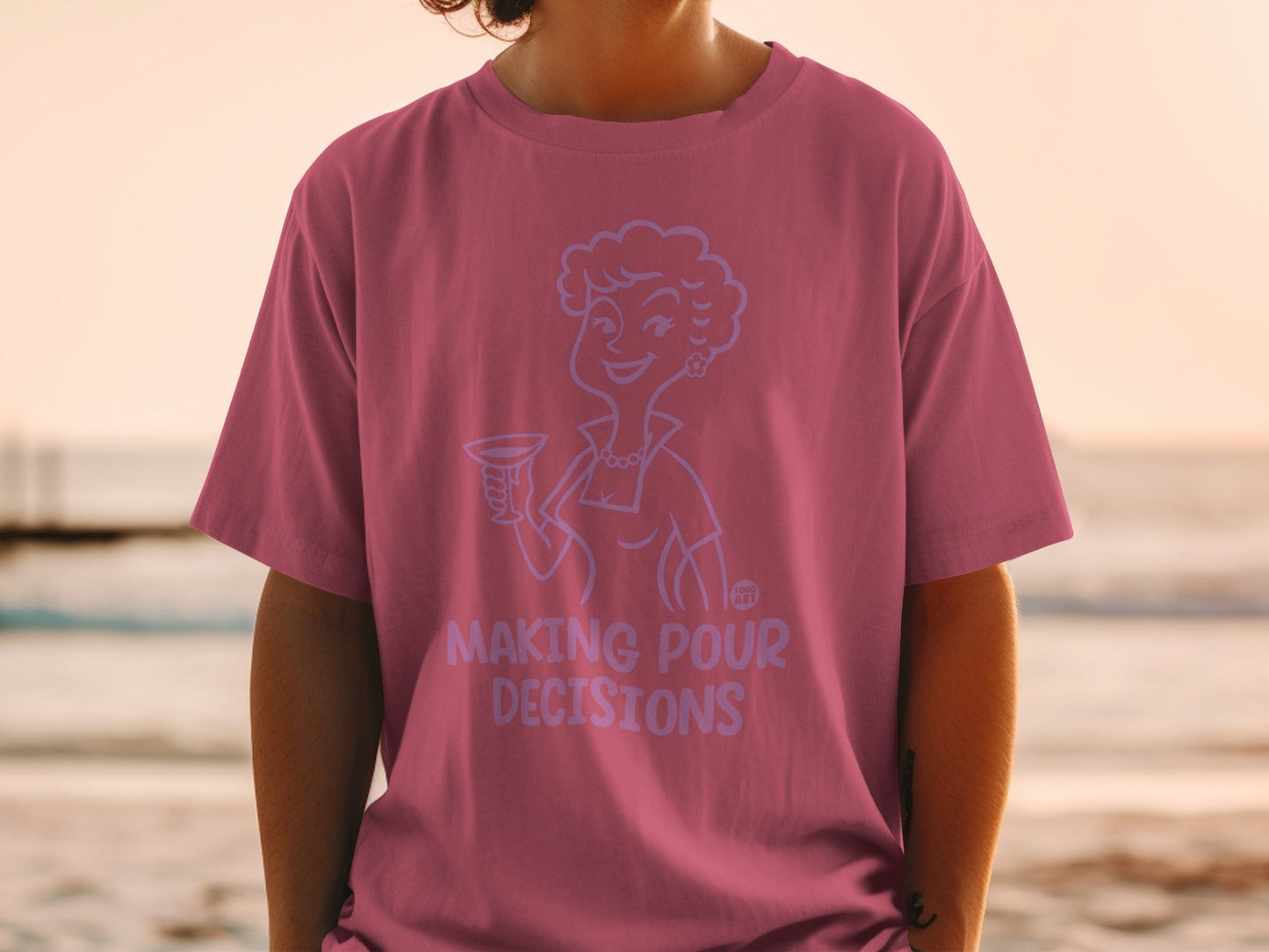 Making Pour Decisions Cartoon Design T-shirt