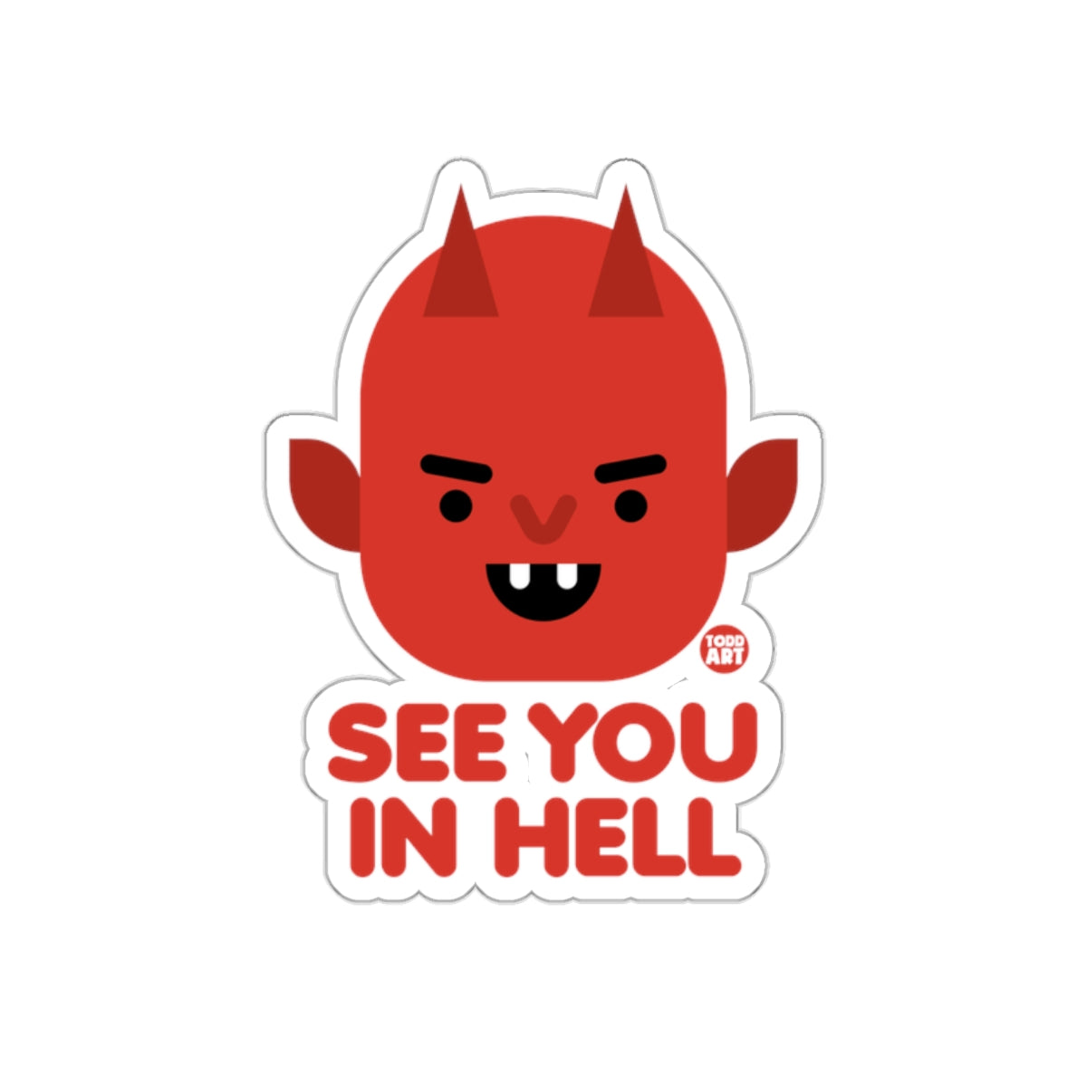 See You In Hell Cute Red Devil Sticker