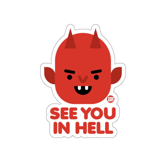 See You In Hell Cute Red Devil Sticker