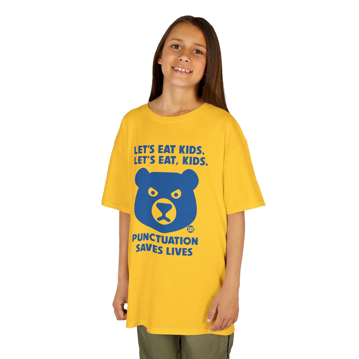 Let's Eat Kids Punctuation Saves Lives Tee Shirt