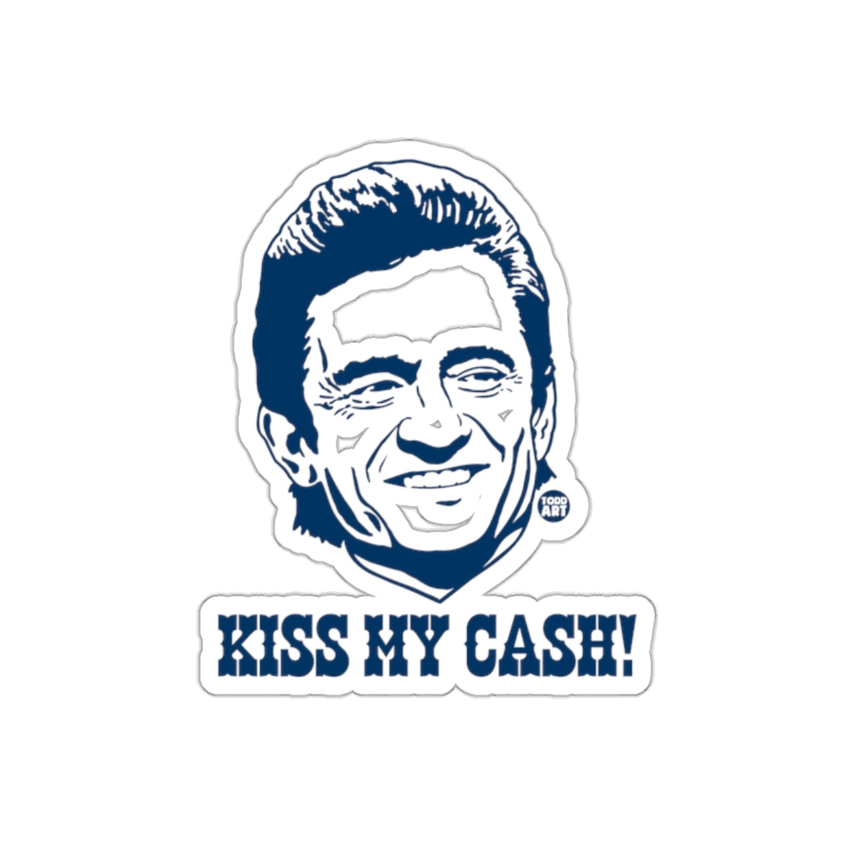 Kiss My Cash Johnny Cash Portrait Illustration Stickers