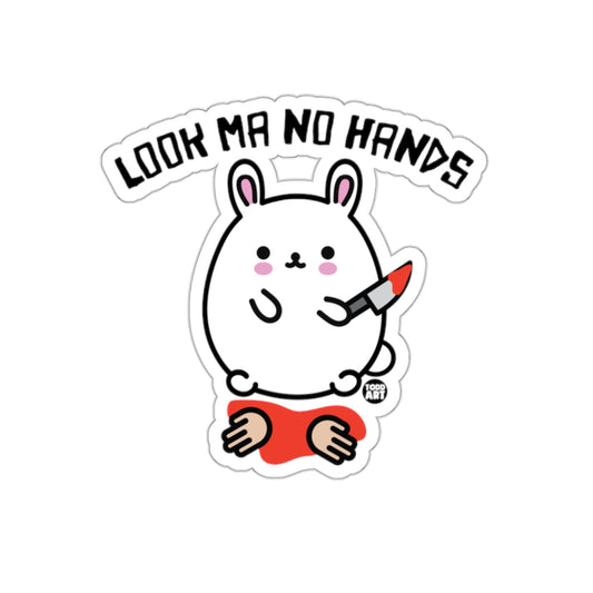 Look Ma No Hands Cute Bunny Drawing Art Sticker