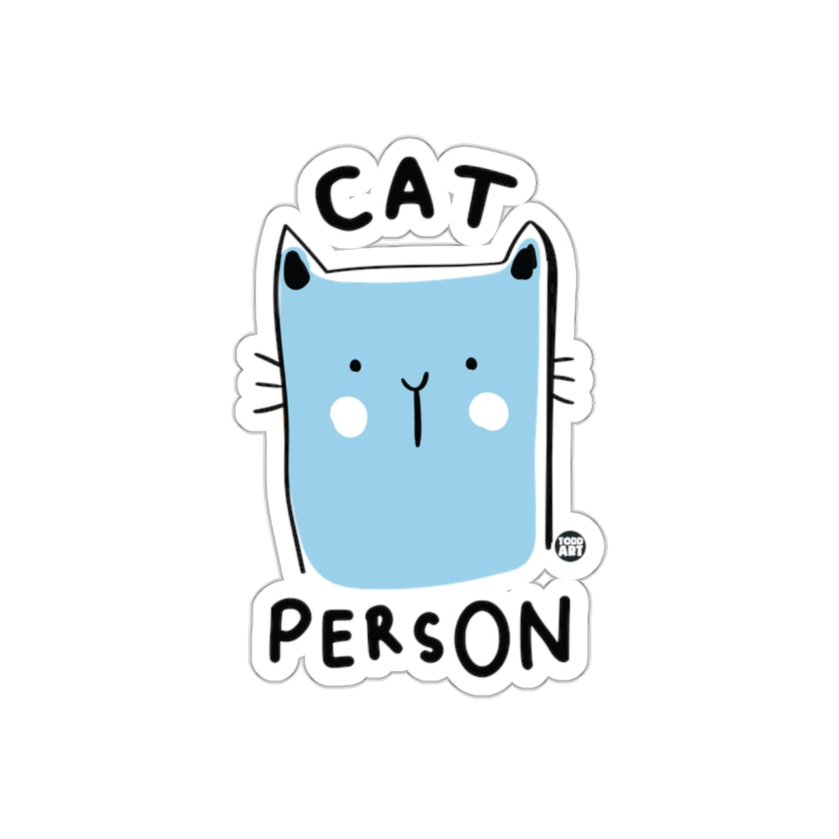 Cat Person Design Cute Blue Feline Creature Stickers
