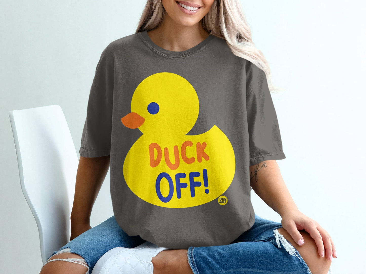 Duck Off Yellow Rubber Duck Graphic T-Shirt
