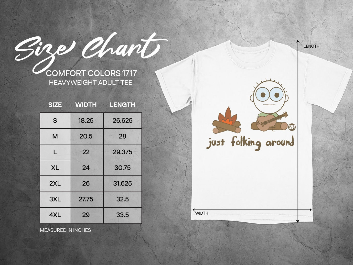 Just Folking Around Funny Guitar Graphic Tee