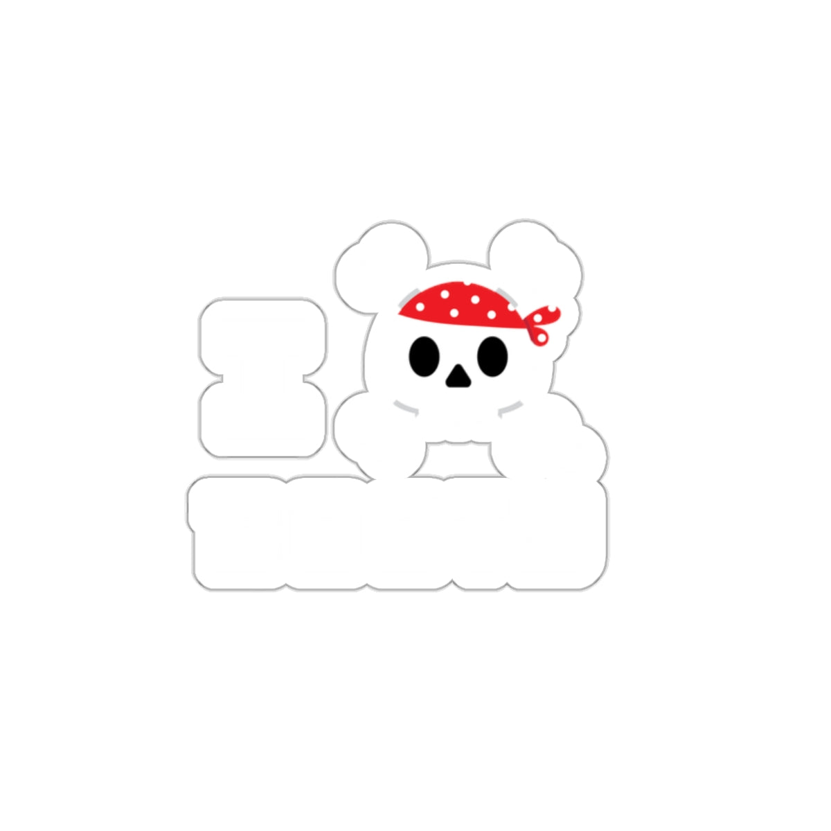 I Love Booboo Bear Red Polka Dot Bandana Sticker