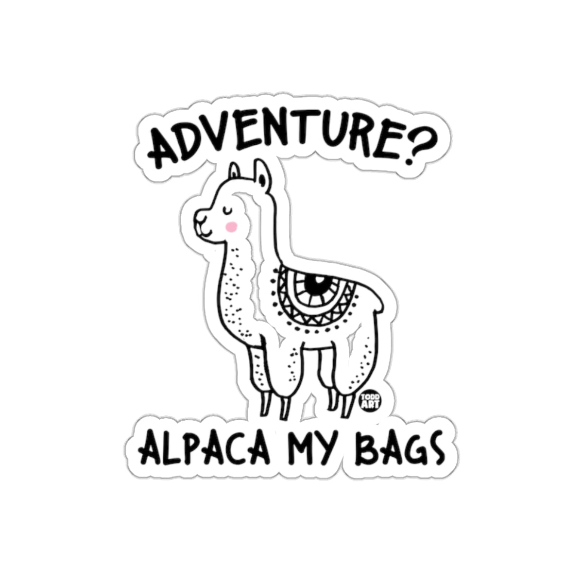 Adventure Alpaca My Bags Sticker Fun Travel Decor