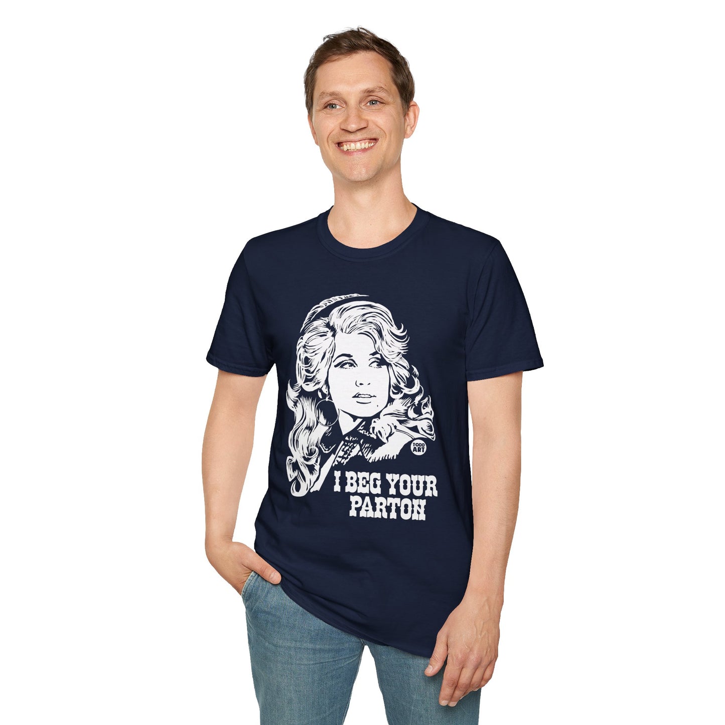 Dolly Parton Portrait T-Shirt — “I Beg Your Parton” Retro Country Graphic Tee