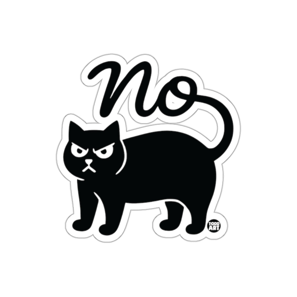 Funny Grumpy Black Cat No Sticker Decal Product