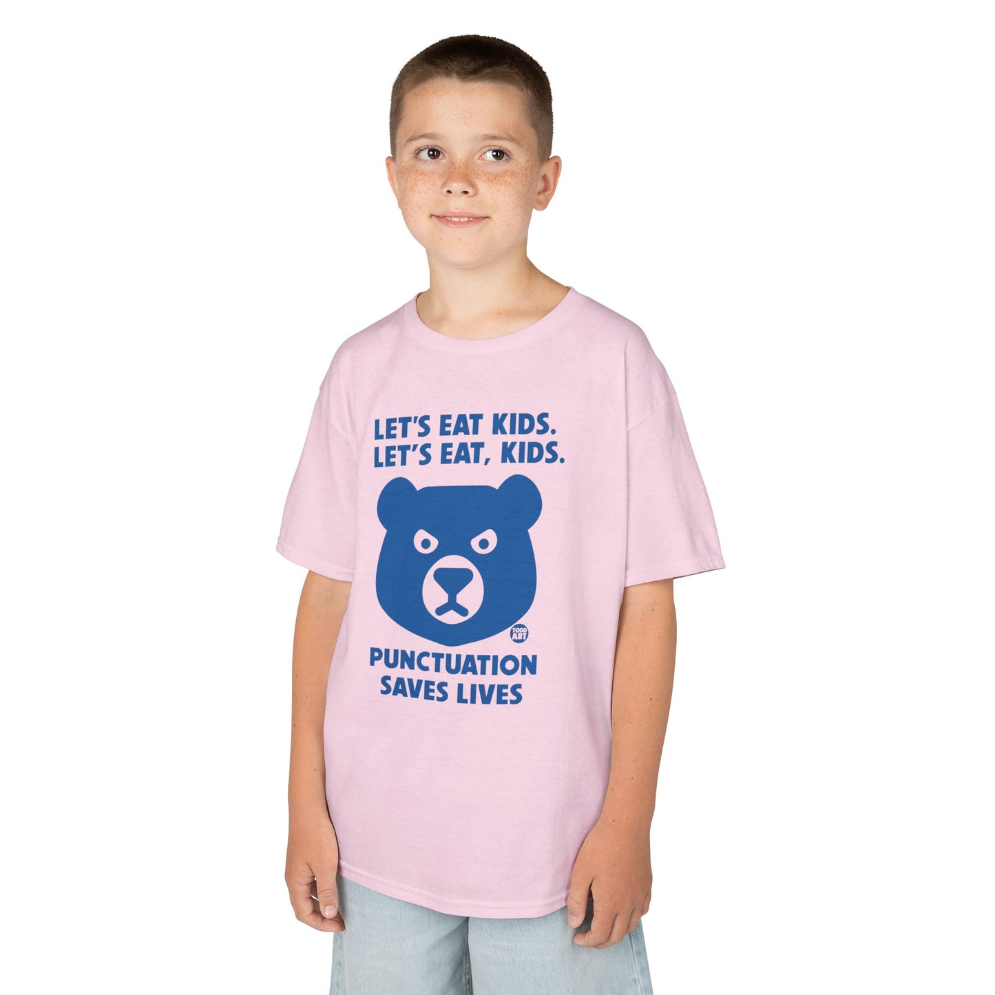 Let's Eat Kids Punctuation Saves Lives Tee Shirt