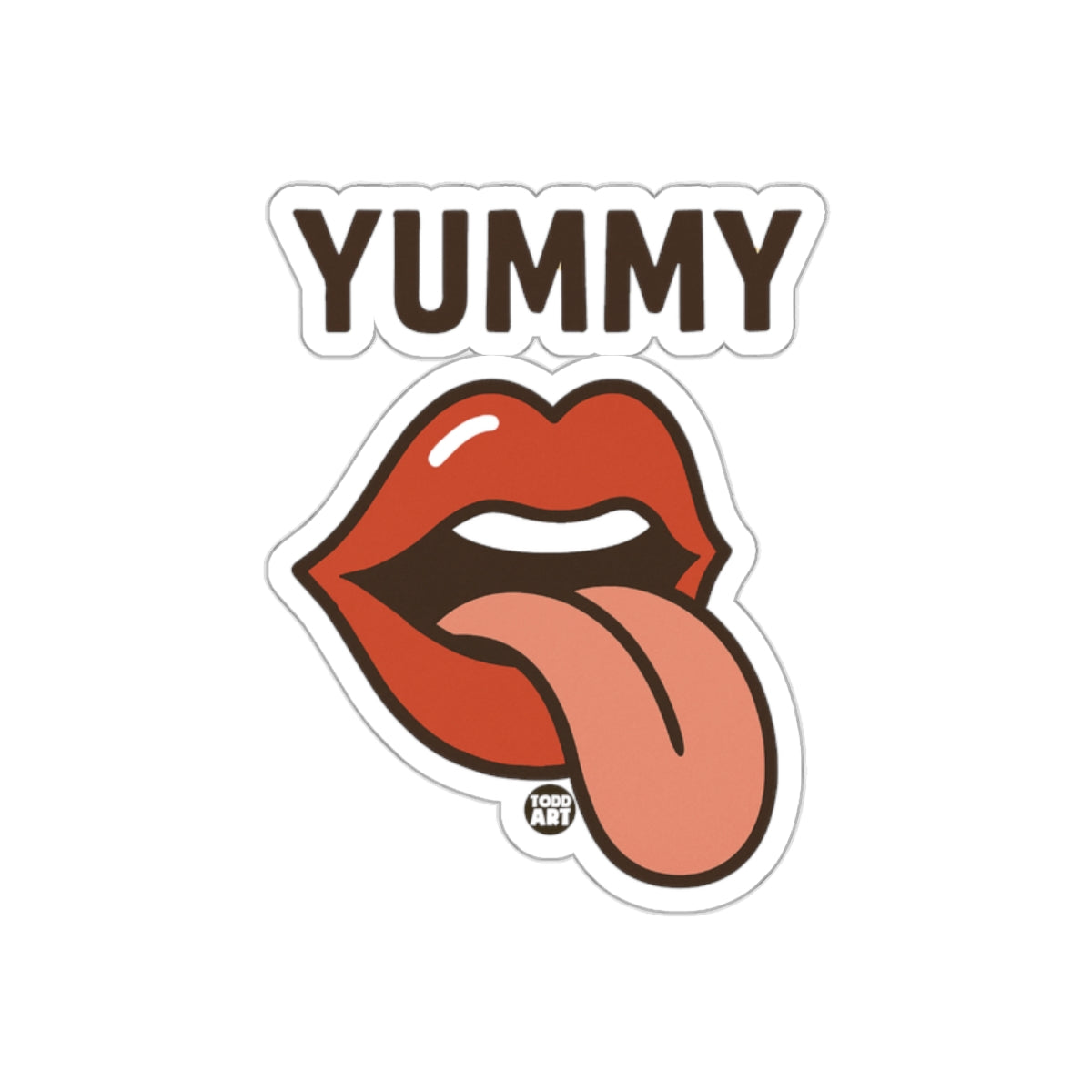 YUMMY Lips Tongue Out Graphic Illustration Sticker
