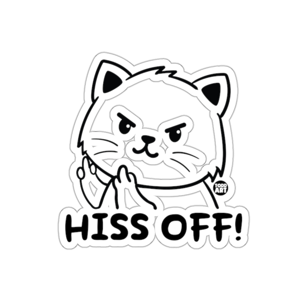 Hiss Off Funny Cat Sticker With Attitude Sticker