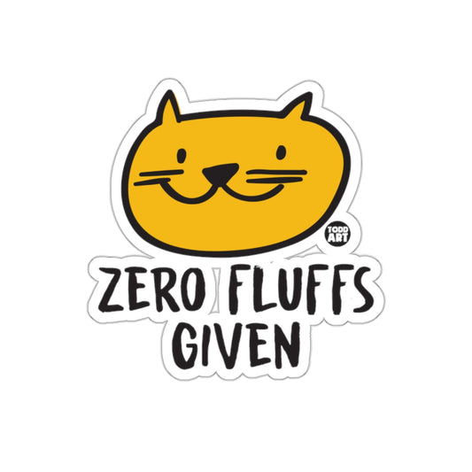 Zero Fluffs Given Cat Graphic Design sticker