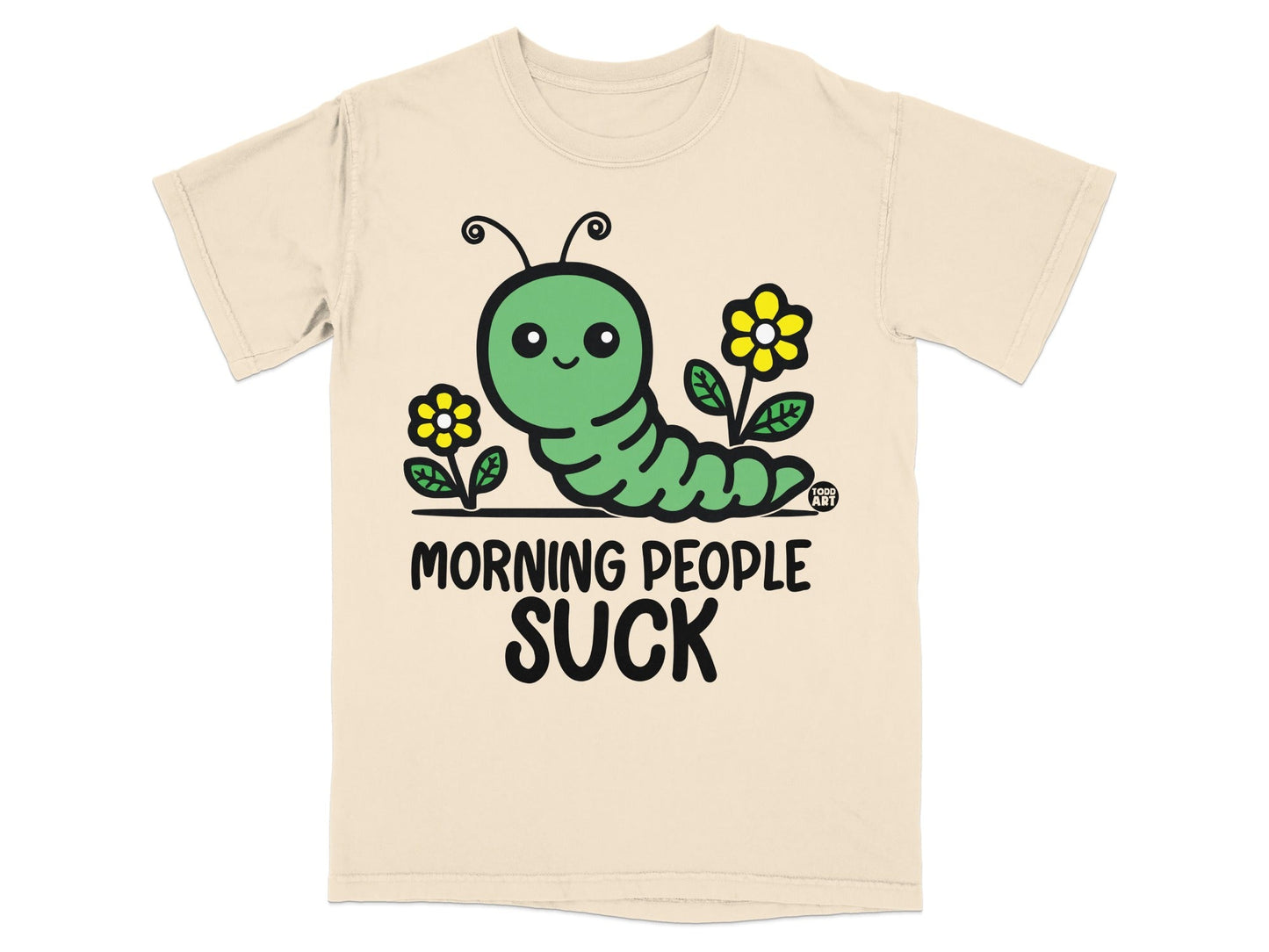 Morning People Suck Cute Caterpillar Graphic T-shirt