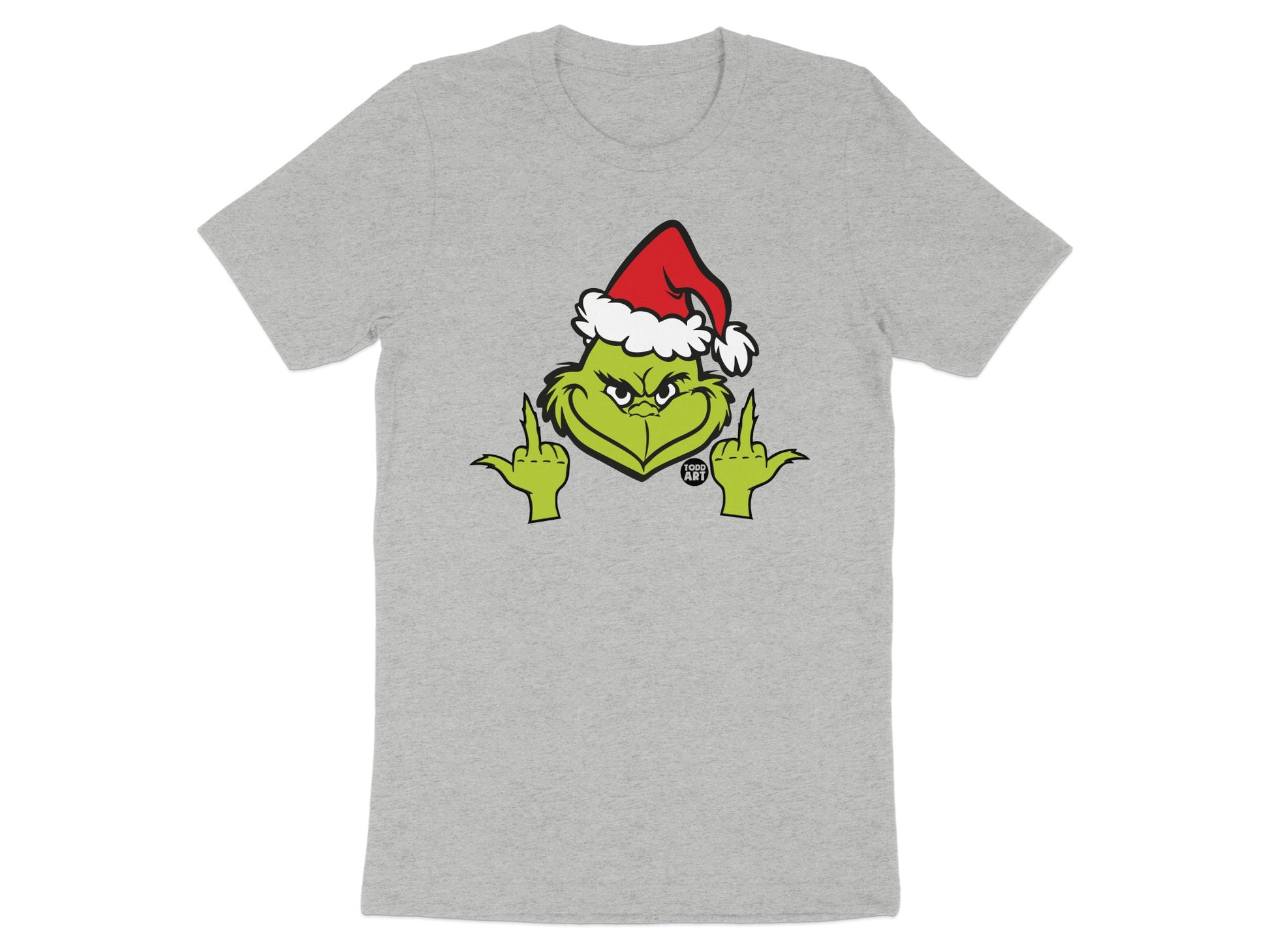Grinch Santa Hat Funny Graphic Tee Christmas Shirt