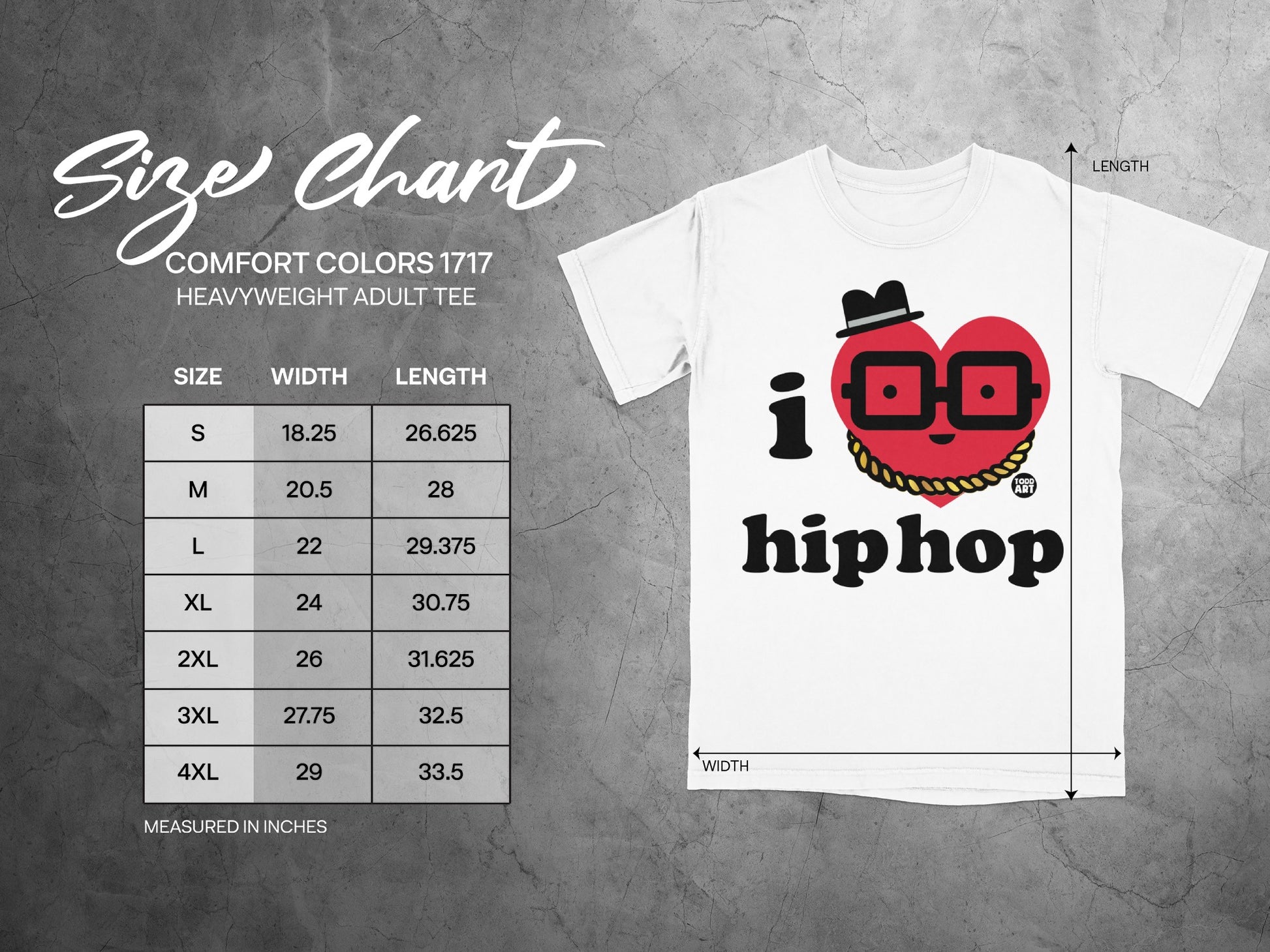 Hip hop graphic tee with heart and glasses design