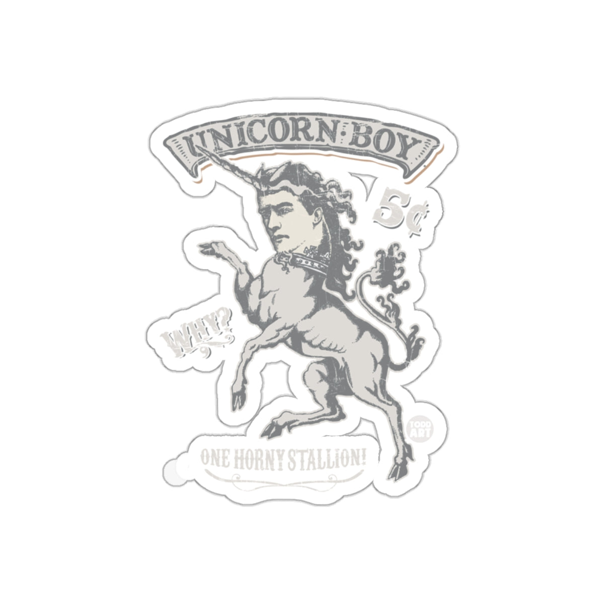 Unicorn Boy One Horny Stallion Sticker