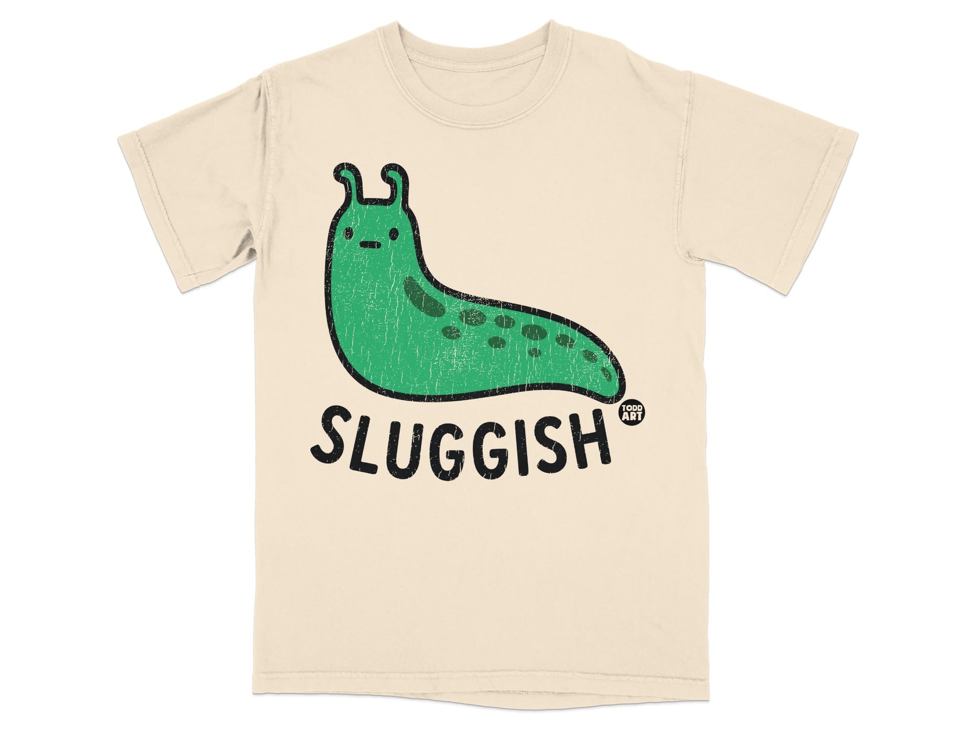 Sluggish Green Slug Character Design T-shirt