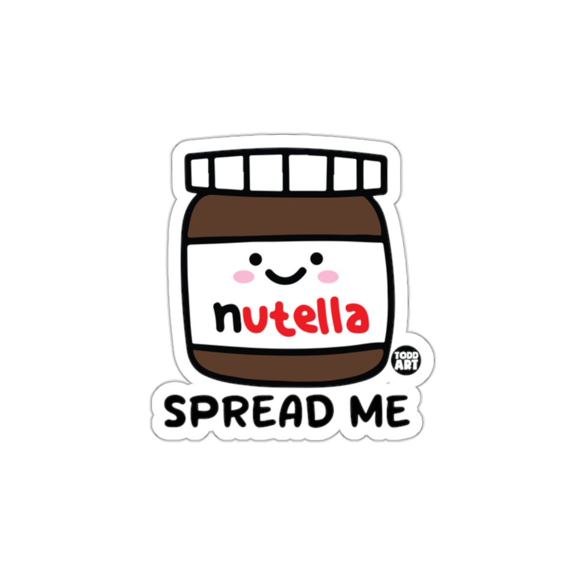 Cute Smiling Nutella Jar with Spread Me Text Sticker