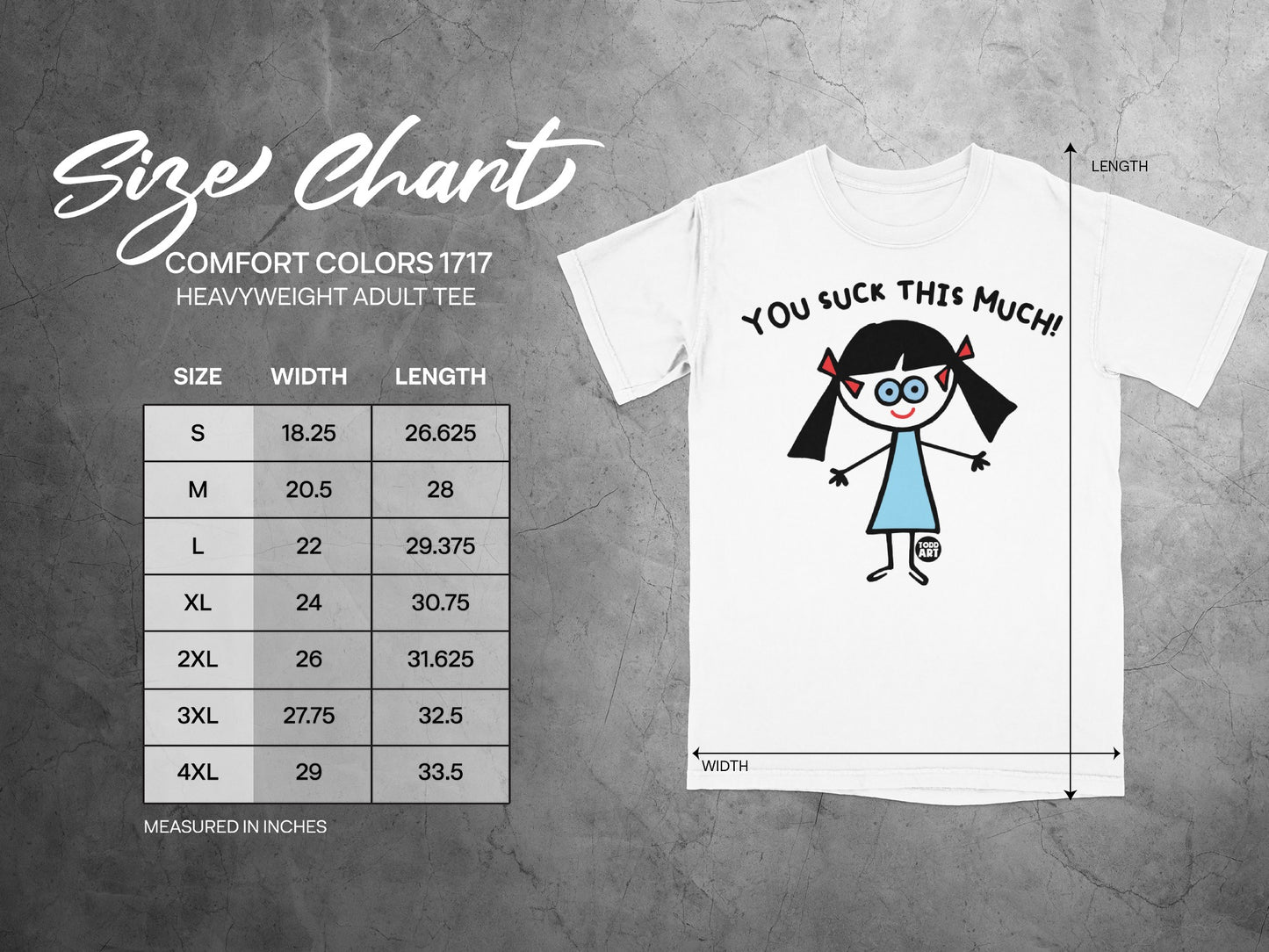 You Suck This Much Design Heavyweight Adult Tee