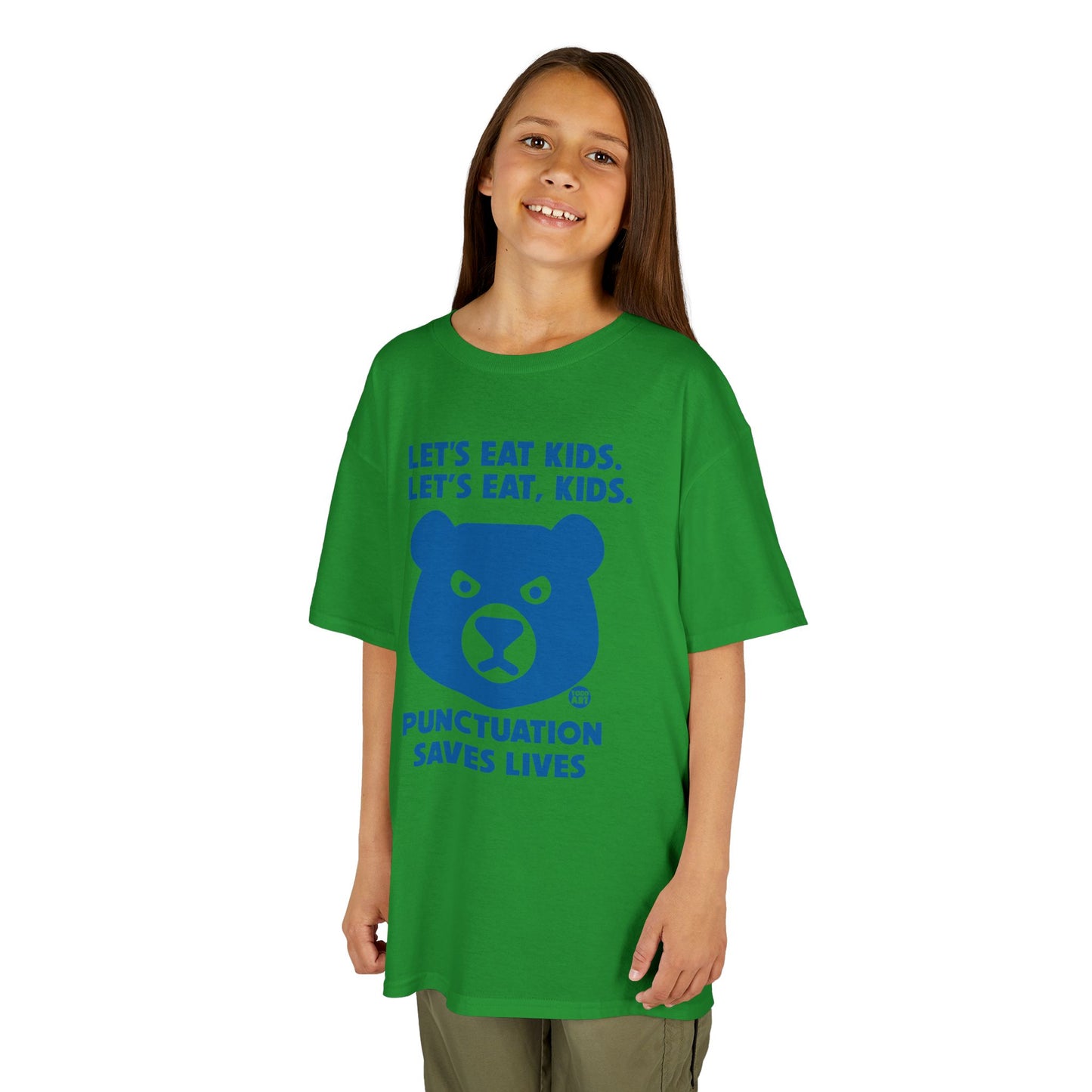 Let's Eat Kids Punctuation Saves Lives Tee Shirt