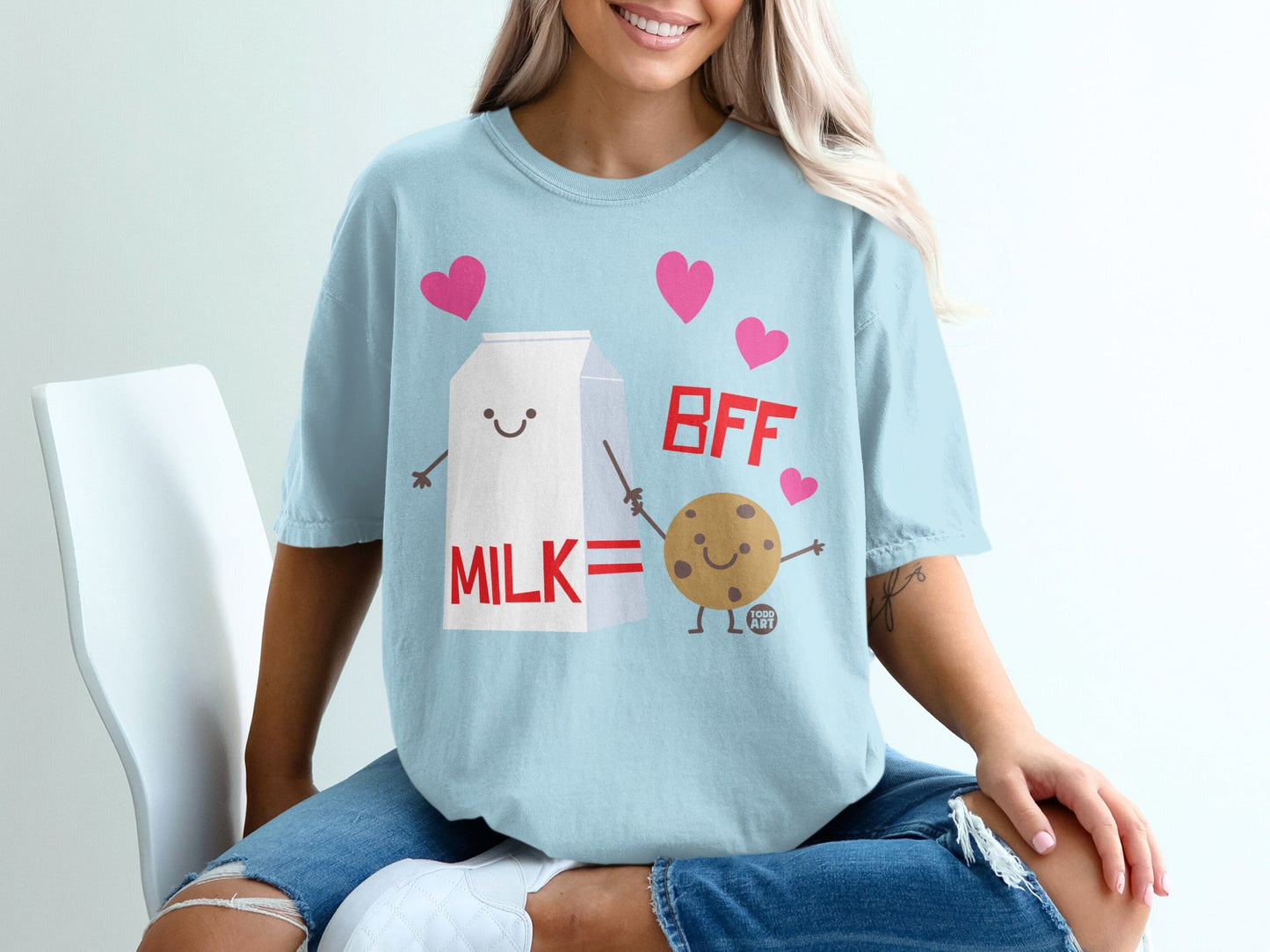 Milk and Cookie BFF Cute Graphic Tee for Friends