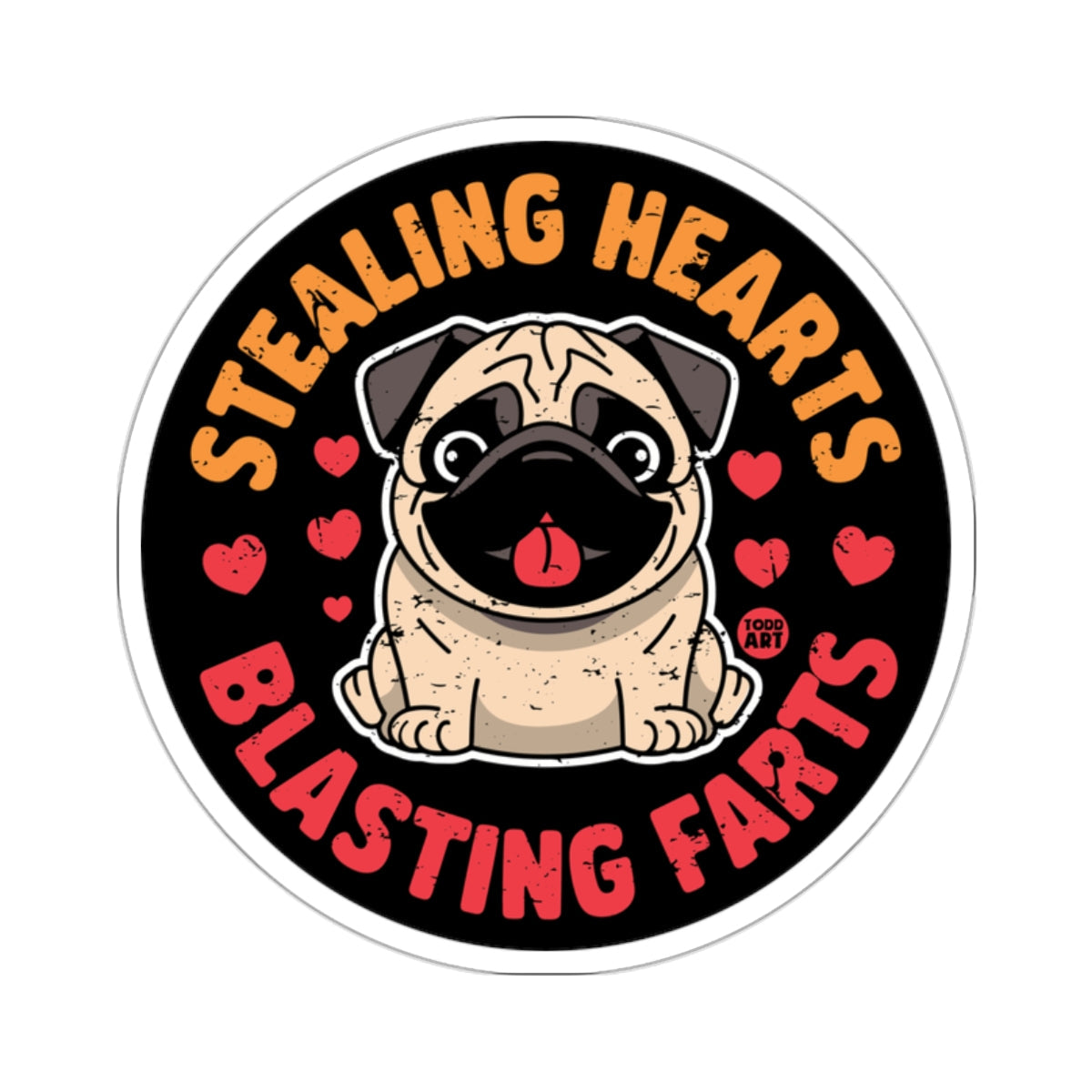 Stealing Hearts Blasting Farts Funny Pug Dog 