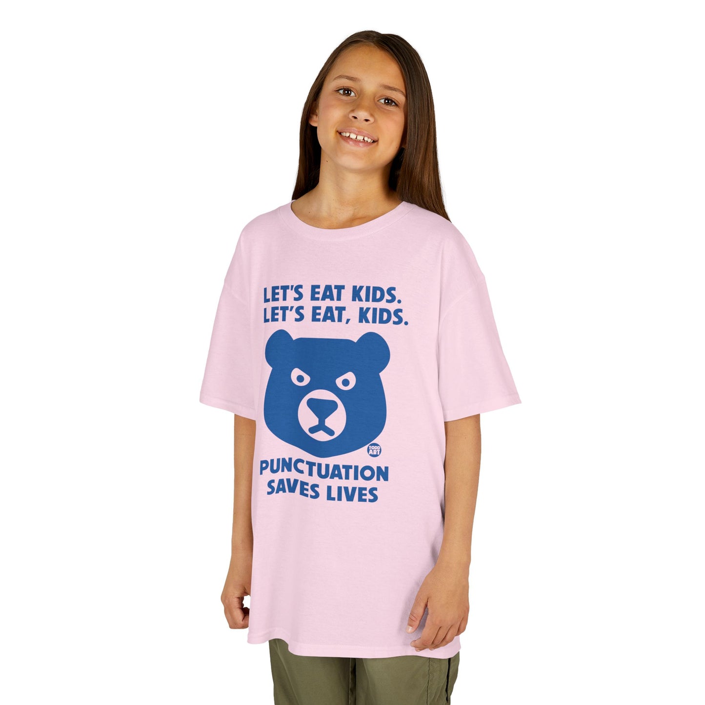 Let's Eat Kids Punctuation Saves Lives Tee Shirt