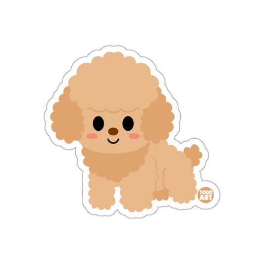 Cute Cartoon Poodle Puppy Sticker Todd Art Design Sticker