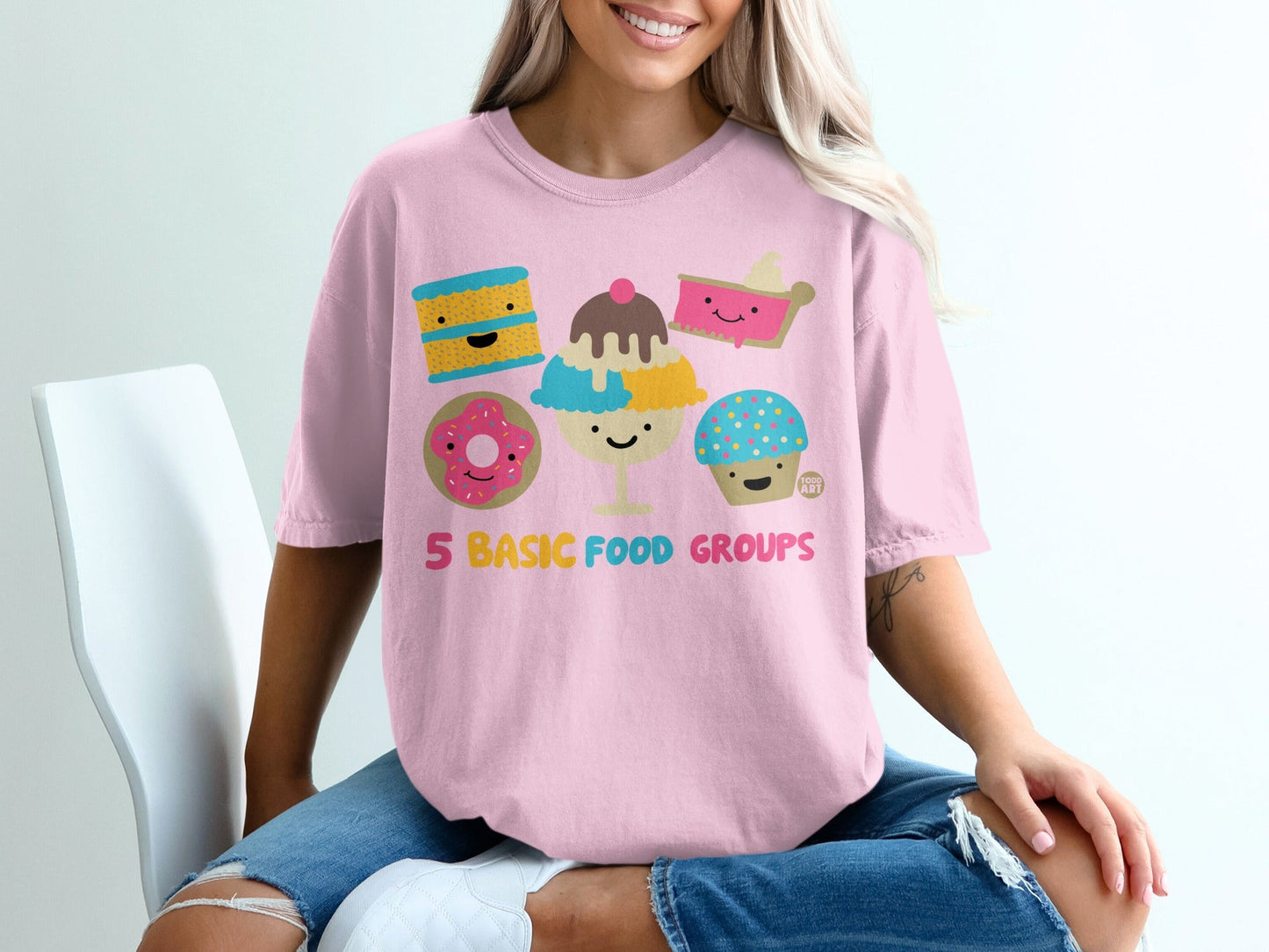 5 Basic Food Groups Graphic Tee Shirt for Fun Style