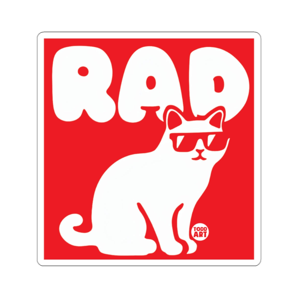 Cool Rad Cat with Sunglasses Graphic Design Poster