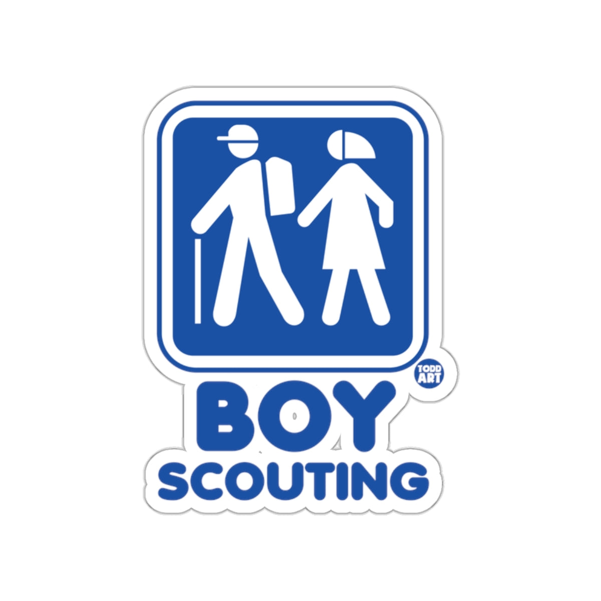 Boy Scouting Retro Style Hiking Badge Sticker